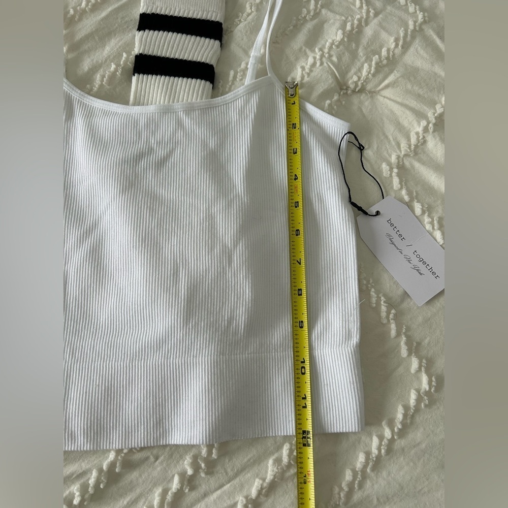 cardigan & white crop tank & socks set Juniors size M - Picture 4 of 9